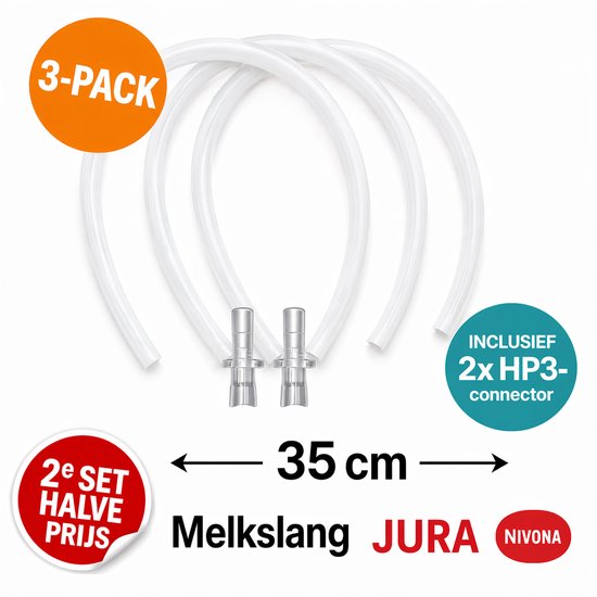 3-pack melkslangen + 2 x HP3 connector